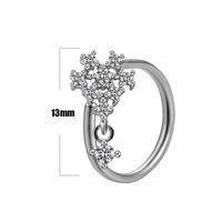 Casual Elegant Star Heart Shape Wings Stainless Steel Copper White Gold Plated Gold Plated Rhinestones Zircon Nose Ring In Bulk sku image 3