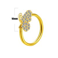 Casual Elegant Star Heart Shape Wings Stainless Steel Copper White Gold Plated Gold Plated Rhinestones Zircon Nose Ring In Bulk sku image 8