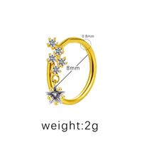 Casual Elegant Star Heart Shape Wings Stainless Steel Copper White Gold Plated Gold Plated Rhinestones Zircon Nose Ring In Bulk sku image 9
