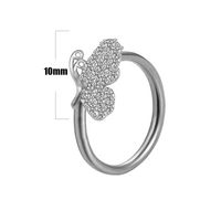 Casual Elegant Star Heart Shape Wings Stainless Steel Copper White Gold Plated Gold Plated Rhinestones Zircon Nose Ring In Bulk sku image 4