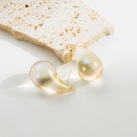 1 Pair Ig Style Simple Style Water Droplets Spray Paint Stainless Steel Arylic Ear Studs sku image 2