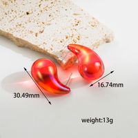 1 Pair Ig Style Simple Style Water Droplets Spray Paint Stainless Steel Arylic Ear Studs sku image 3