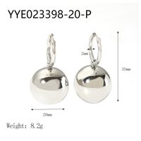 1 Pair IG Style Simple Style Ball Polishing Plating 201 Stainless Steel 18K Gold Plated Drop Earrings sku image 1