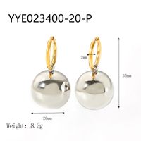 1 Pair IG Style Simple Style Ball Polishing Plating 201 Stainless Steel 18K Gold Plated Drop Earrings sku image 2