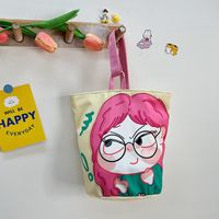 Women's Small Canvas Cartoon Character Cute Bucket Zipper Underarm Bag main image 2