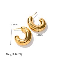 1 Pair Vintage Style Artistic C Shape Plating Stainless Steel 14k Gold Plated Ear Studs main image 2