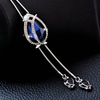 Ig Style Flower Alloy Copper Inlay Artificial Rhinestones Glass Sweater Chain Long Necklace main image 4