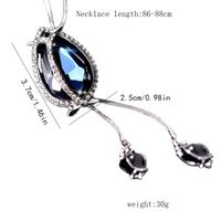 Ig Style Flower Alloy Copper Inlay Artificial Rhinestones Glass Sweater Chain Long Necklace main image 2