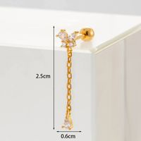 Ear Cartilage Rings & Studs Fashion Geometric Copper Plating Artificial Gemstones sku image 36