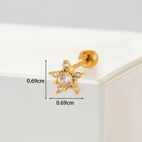 Ear Cartilage Rings & Studs Fashion Geometric Copper Plating Artificial Gemstones sku image 25