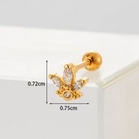Ear Cartilage Rings & Studs Fashion Geometric Copper Plating Artificial Gemstones sku image 26