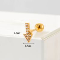 Ear Cartilage Rings & Studs Fashion Geometric Copper Plating Artificial Gemstones sku image 30