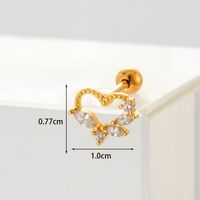 Ear Cartilage Rings & Studs Fashion Geometric Copper Plating Artificial Gemstones sku image 33