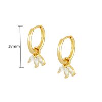 1 Pair Simple Style Shiny Shamrock Inlay Copper Zircon Drop Earrings main image 2