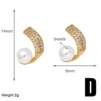 1 Pair Simple Style Star Petal Bee Plating Inlay Copper Zircon 18k Gold Plated Ear Studs sku image 4