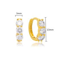 1 Pair Ig Style Simple Style Round Plating Inlay Copper Zircon 18k Gold Plated Earrings main image 2