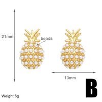 1 Pair Modern Style Simple Style Square Heart Shape Pineapple Plating Inlay Copper Artificial Pearls Zircon 18k Gold Plated Ear Studs sku image 3