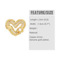 1 Pair Modern Style Simple Style Square Heart Shape Pineapple Plating Inlay Copper Artificial Pearls Zircon 18k Gold Plated Ear Studs main image 2