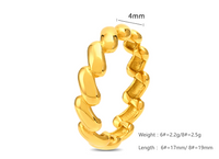 304 Stainless Steel 18K Gold Plated Simple Style Plating Geometric Rings main image 2