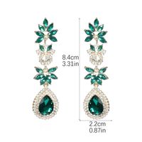 1 Pair Glam Luxurious Shiny Water Droplets Flower Plating Inlay Alloy Rhinestones Zircon Drop Earrings main image 2