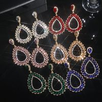 1 Pair Glam Luxurious Shiny Water Droplets Plating Inlay Alloy Rhinestones Zircon Drop Earrings main image 3