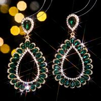 1 Pair Glam Luxurious Shiny Water Droplets Plating Inlay Alloy Rhinestones Zircon Drop Earrings sku image 3