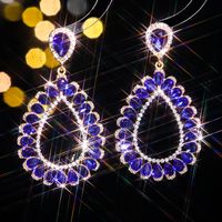 1 Pair Glam Luxurious Shiny Water Droplets Plating Inlay Alloy Rhinestones Zircon Drop Earrings main image 5