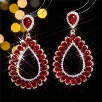 1 Pair Glam Luxurious Shiny Water Droplets Plating Inlay Alloy Rhinestones Zircon Drop Earrings main image 9