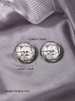 1 Pair Simple Style Round Plating Alloy Ear Studs main image 3