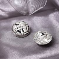 1 Pair Simple Style Round Plating Alloy Ear Studs main image 4