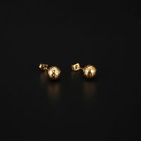 1 Pair Elegant Simple Style Ball Polishing Plating 304 Stainless Steel 18K Gold Plated Ear Studs main image 5