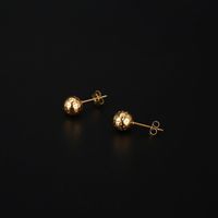 1 Pair Elegant Simple Style Ball Polishing Plating 304 Stainless Steel 18K Gold Plated Ear Studs main image 4
