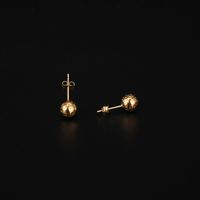 1 Pair Elegant Simple Style Ball Polishing Plating 304 Stainless Steel 18K Gold Plated Ear Studs main image 3