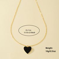 Romantisch Einfacher Stil Herzform Legierung Zink Überzug Frau Halskette Mit Anhänger main image 2