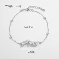 Elegant Glam Heart Shape Flower Butterfly Sterling Silver Plating Inlay Zircon White Gold Plated Rhodium Plated Bracelets sku image 4