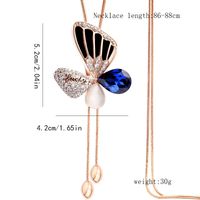 Elegant Glam Butterfly Alloy Copper Plating Inlay Artificial Rhinestones Women's Sweater Chain main image 2