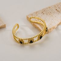 Glam Geometric Copper 18k Gold Plated Zircon Rings Bracelets In Bulk main image 2
