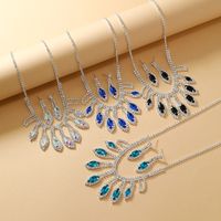 Luxurious Queen Solid Color Alloy Plating Inlay Rhinestones Silver Plated Women's Jewelry Set main image 1