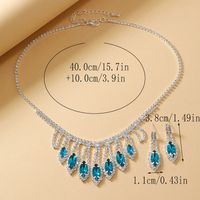 Luxurious Queen Solid Color Alloy Plating Inlay Rhinestones Silver Plated Women's Jewelry Set sku image 2