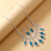 Luxurious Queen Solid Color Alloy Plating Inlay Rhinestones Silver Plated Women's Jewelry Set main image 4