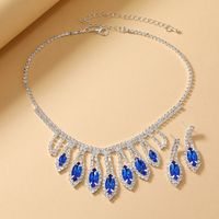 Luxurious Queen Solid Color Alloy Plating Inlay Rhinestones Silver Plated Women's Jewelry Set main image 7