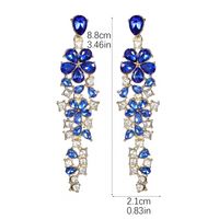 1 Pair Elegant Luxurious Flower Tassel Plating Inlay Alloy Rhinestones Zircon Drop Earrings main image 2