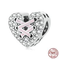 Simple Style Commute Heart Shape Sterling Silver Enamel Charms Jewelry Accessories main image 3