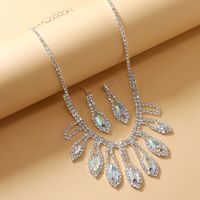 Luxurious Queen Solid Color Alloy Plating Inlay Rhinestones Silver Plated Women's Jewelry Set main image 8