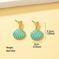 1 Pair Vacation Beach Shell Plating Alloy Zinc Drop Earrings main image 2