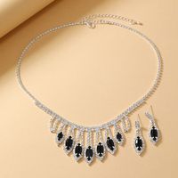 Luxurious Queen Solid Color Alloy Plating Inlay Rhinestones Silver Plated Women's Jewelry Set main image 3