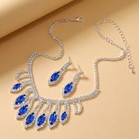 Luxurious Queen Solid Color Alloy Plating Inlay Rhinestones Silver Plated Women's Jewelry Set main image 6