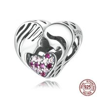Simple Style Commute Heart Shape Sterling Silver Enamel Charms Jewelry Accessories sku image 1