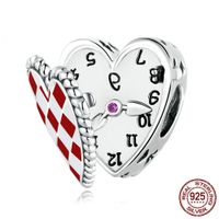 Simple Style Commute Heart Shape Sterling Silver Enamel Charms Jewelry Accessories sku image 8