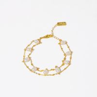 Simple Style Geometric Freshwater Pearl Copper Plating 18k Gold Plated Bracelets main image 6